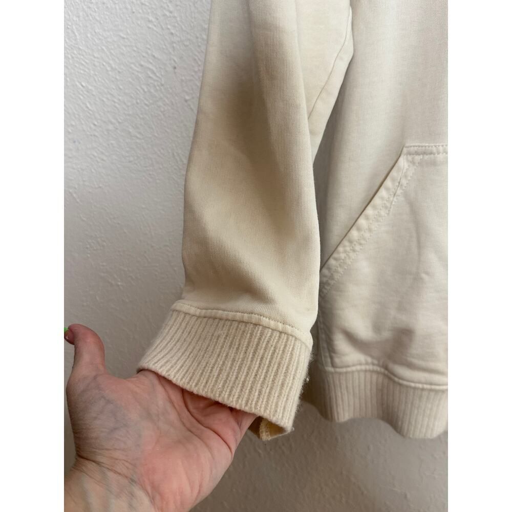 ALLSAINTS Woman's Size Small Oversized Cream Hoodie Ribbed cuffs lux relaxed fit - Picture 4 of 12